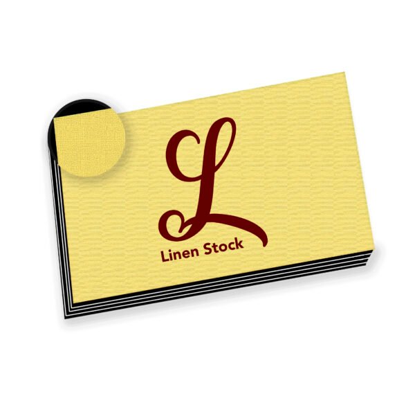 Elegant linen business card printed in full color on 100lb cover stock with soft textured finish.