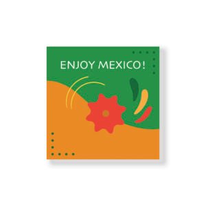 Custom printed 4x4 square postcard with full-color design and double-sided content on 14pt cardstock.